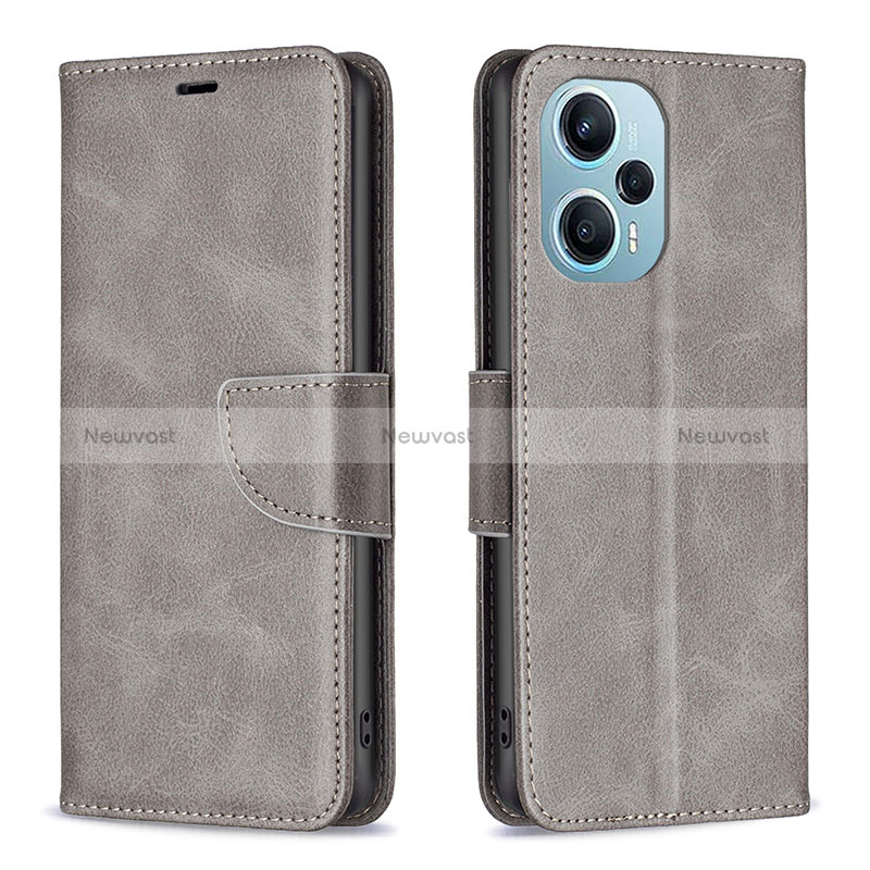 Leather Case Stands Flip Cover Holder B04F for Xiaomi Poco F5 5G