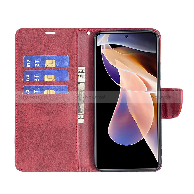 Leather Case Stands Flip Cover Holder B04F for Xiaomi Poco X4 NFC