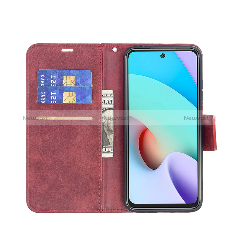 Leather Case Stands Flip Cover Holder B04F for Xiaomi Redmi 10 (2022)