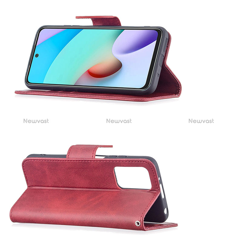 Leather Case Stands Flip Cover Holder B04F for Xiaomi Redmi 10 4G