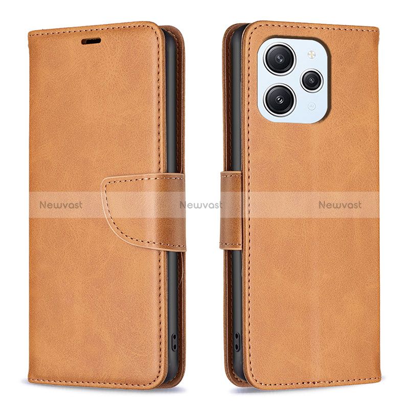 Leather Case Stands Flip Cover Holder B04F for Xiaomi Redmi 12 4G