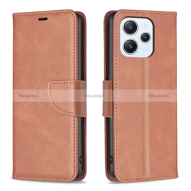 Leather Case Stands Flip Cover Holder B04F for Xiaomi Redmi 12 4G