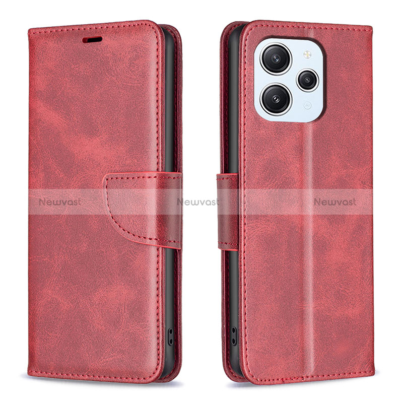 Leather Case Stands Flip Cover Holder B04F for Xiaomi Redmi 12 4G