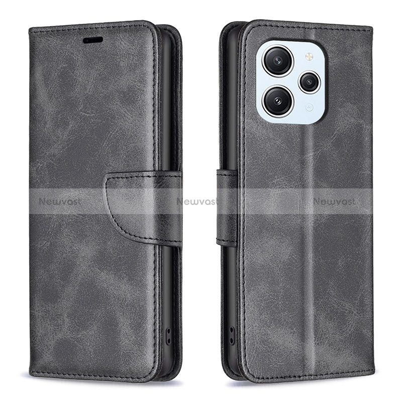 Leather Case Stands Flip Cover Holder B04F for Xiaomi Redmi 12 4G