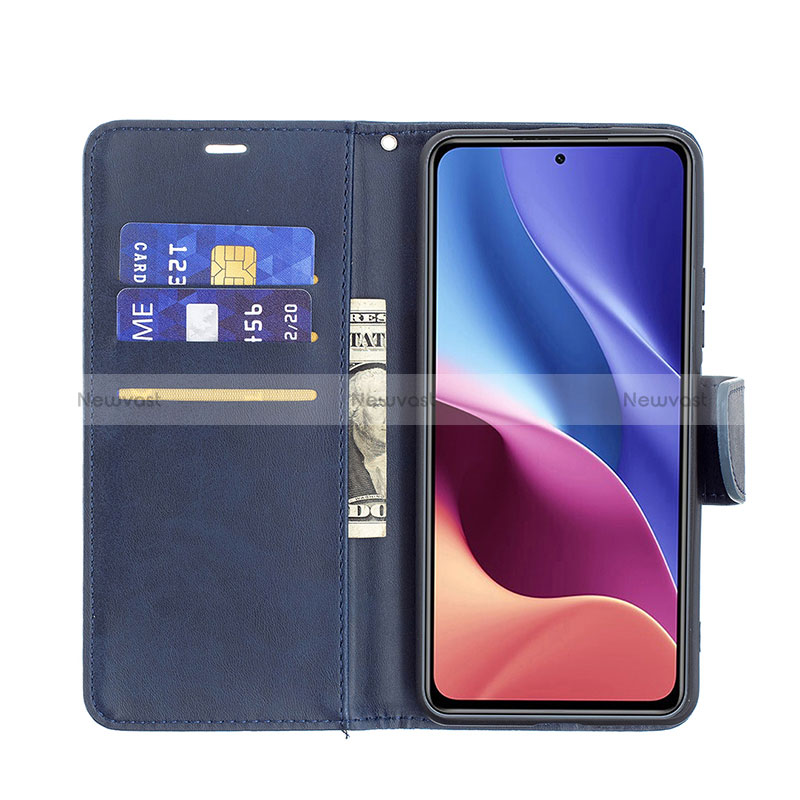 Leather Case Stands Flip Cover Holder B04F for Xiaomi Redmi K40 5G