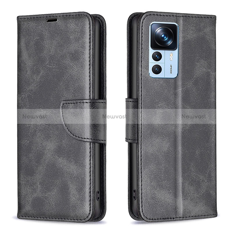 Leather Case Stands Flip Cover Holder B04F for Xiaomi Redmi K50 Ultra 5G Black