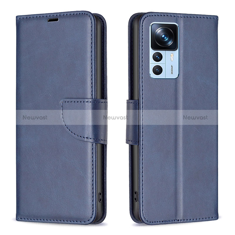 Leather Case Stands Flip Cover Holder B04F for Xiaomi Redmi K50 Ultra 5G Blue