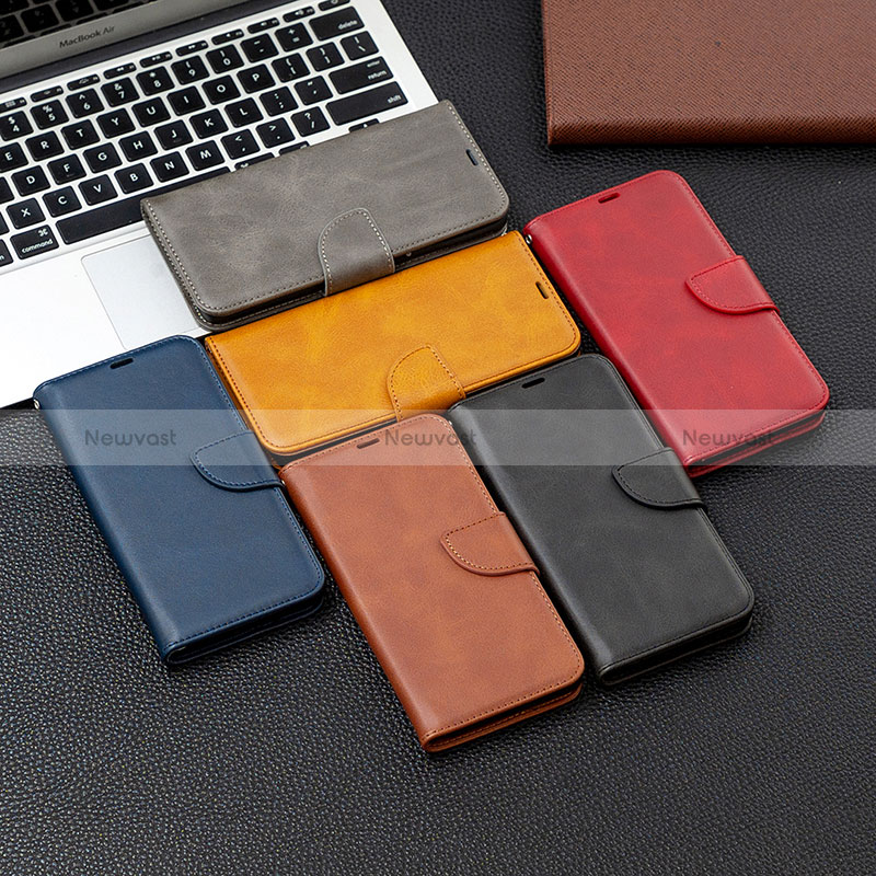 Leather Case Stands Flip Cover Holder B04F for Xiaomi Redmi Note 10 4G