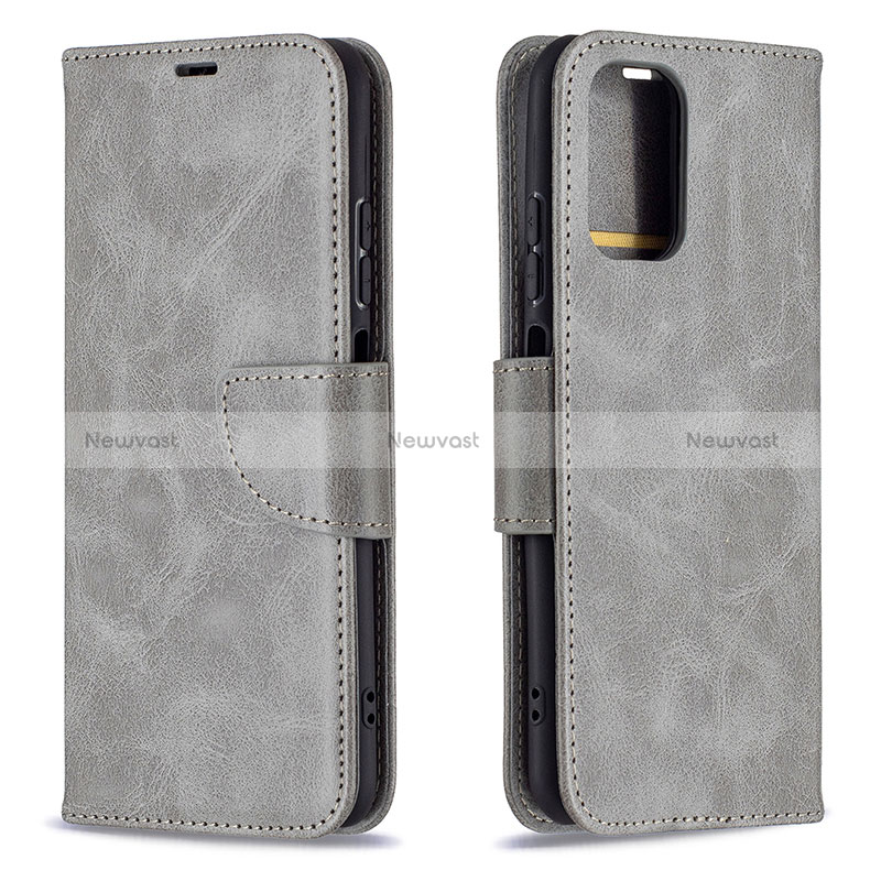 Leather Case Stands Flip Cover Holder B04F for Xiaomi Redmi Note 10 4G