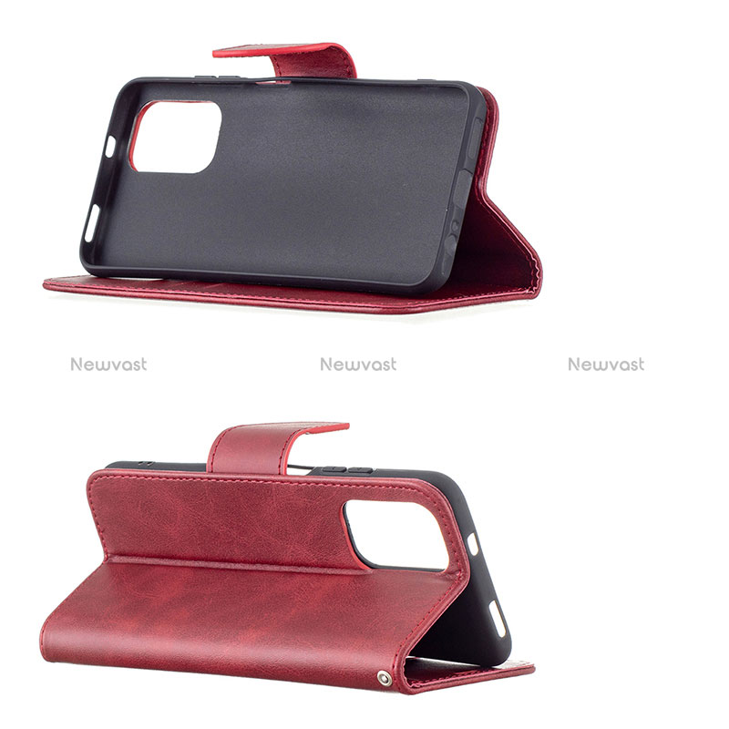 Leather Case Stands Flip Cover Holder B04F for Xiaomi Redmi Note 10 4G