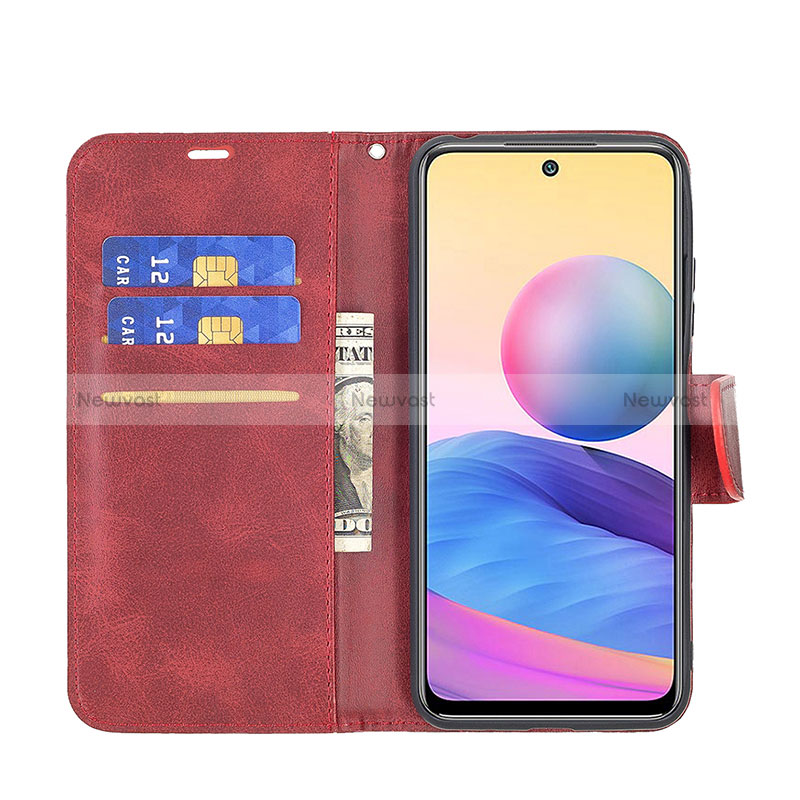 Leather Case Stands Flip Cover Holder B04F for Xiaomi Redmi Note 10T 5G