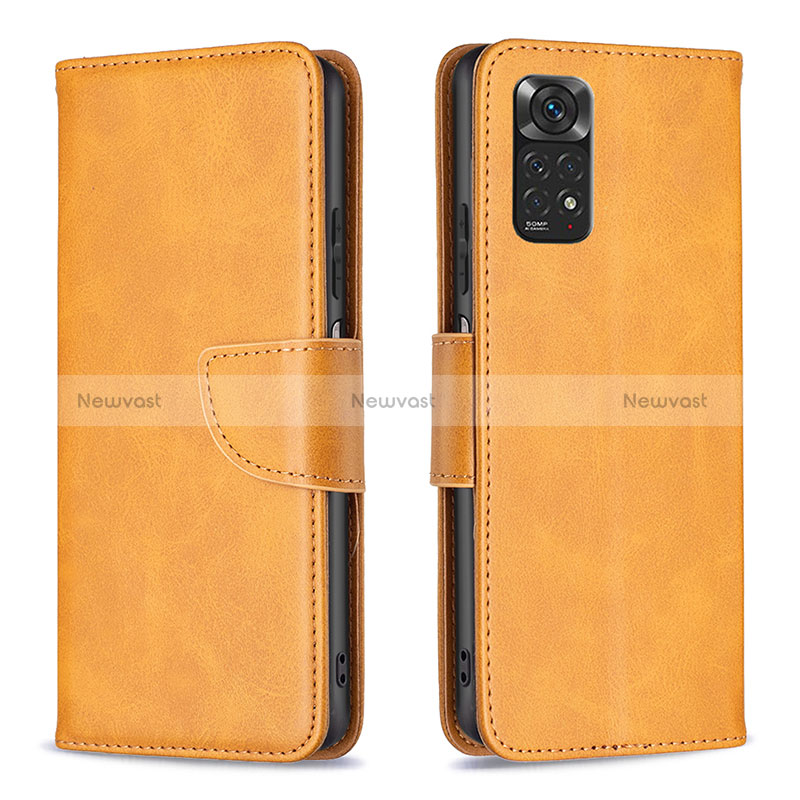 Leather Case Stands Flip Cover Holder B04F for Xiaomi Redmi Note 11 4G (2022)