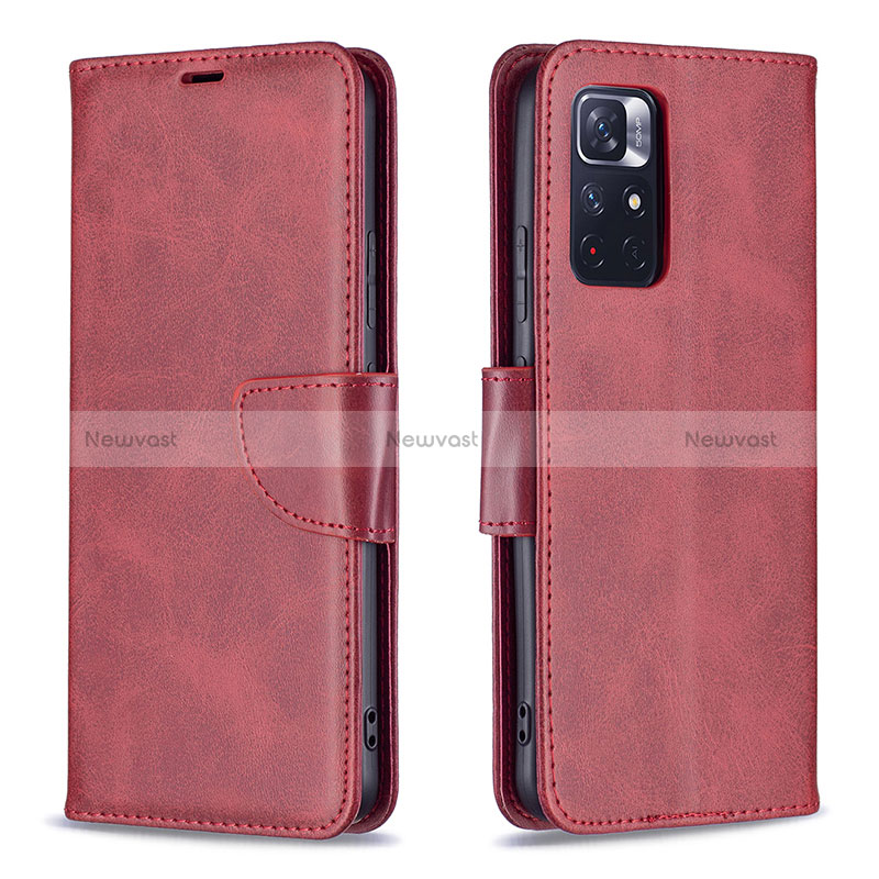 Leather Case Stands Flip Cover Holder B04F for Xiaomi Redmi Note 11 5G