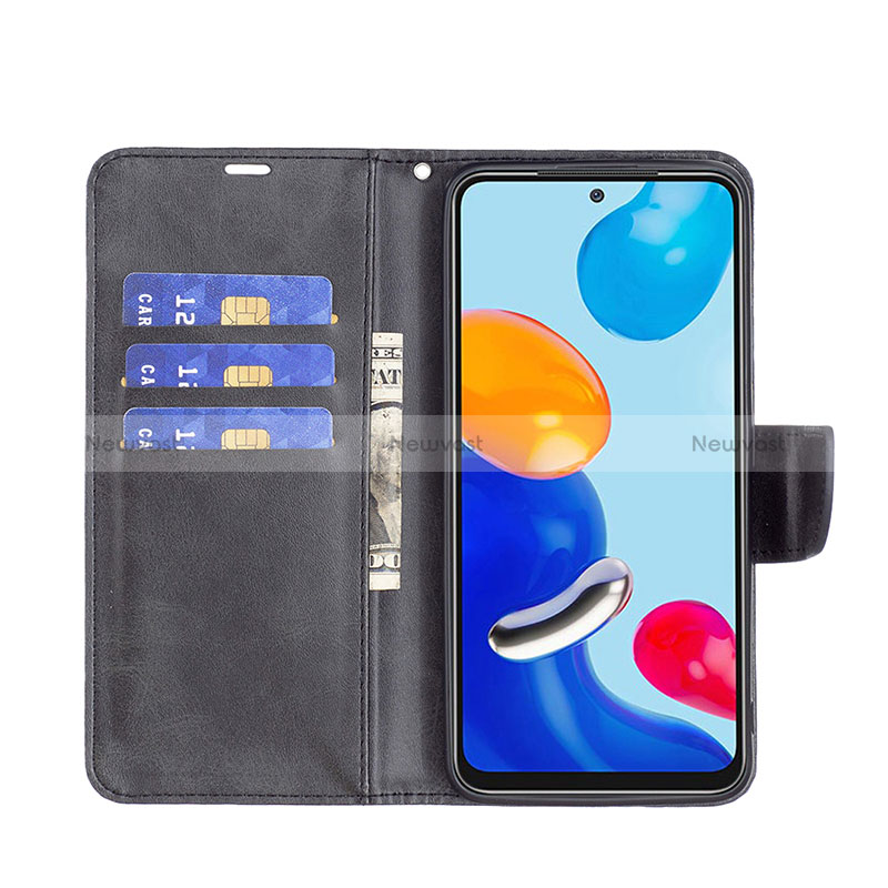 Leather Case Stands Flip Cover Holder B04F for Xiaomi Redmi Note 11S 4G