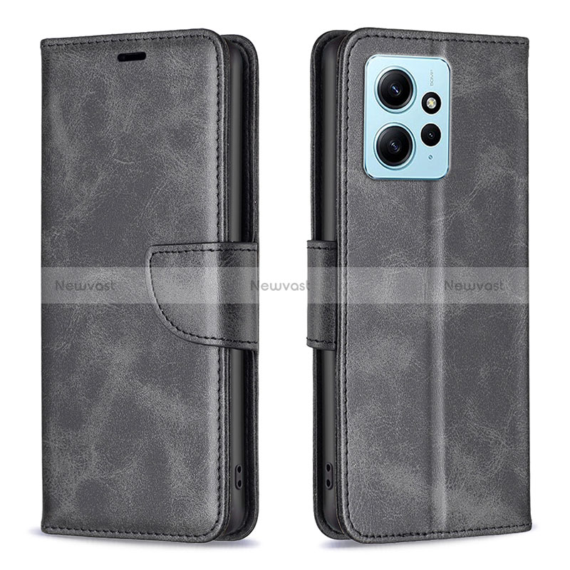 Leather Case Stands Flip Cover Holder B04F for Xiaomi Redmi Note 12 4G