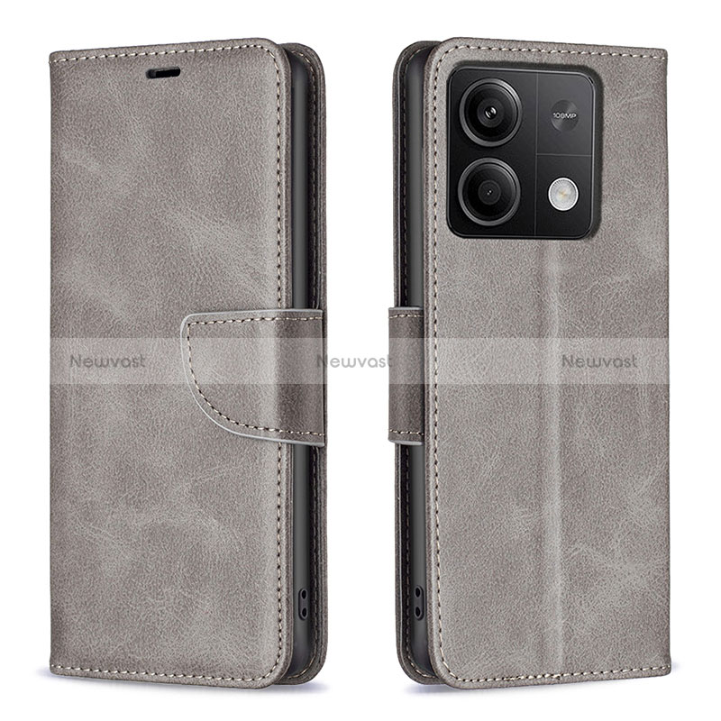 Leather Case Stands Flip Cover Holder B04F for Xiaomi Redmi Note 13 5G