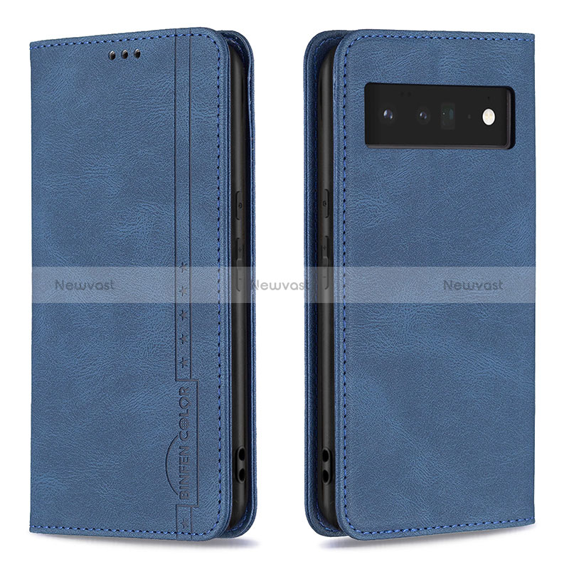 Leather Case Stands Flip Cover Holder B05F for Google Pixel 6 Pro 5G