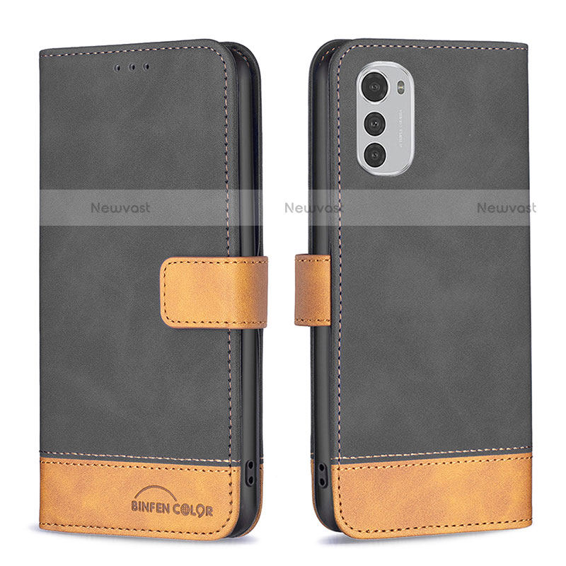 Leather Case Stands Flip Cover Holder B05F for Motorola Moto E32