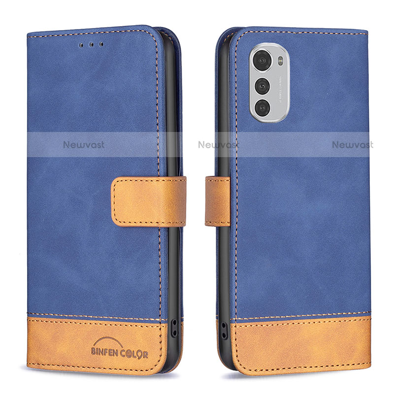Leather Case Stands Flip Cover Holder B05F for Motorola Moto E32