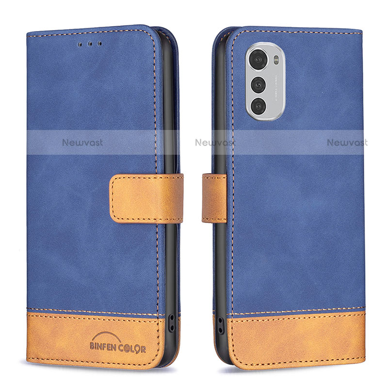 Leather Case Stands Flip Cover Holder B05F for Motorola Moto E32s