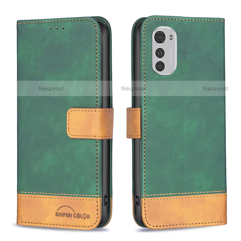 Leather Case Stands Flip Cover Holder B05F for Motorola Moto E32s