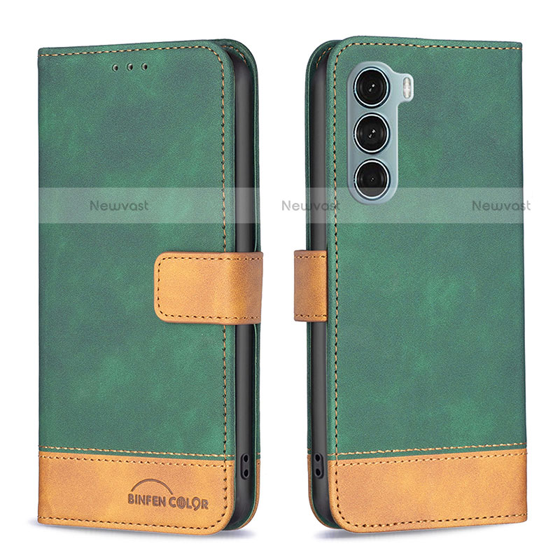 Leather Case Stands Flip Cover Holder B05F for Motorola Moto G200 5G
