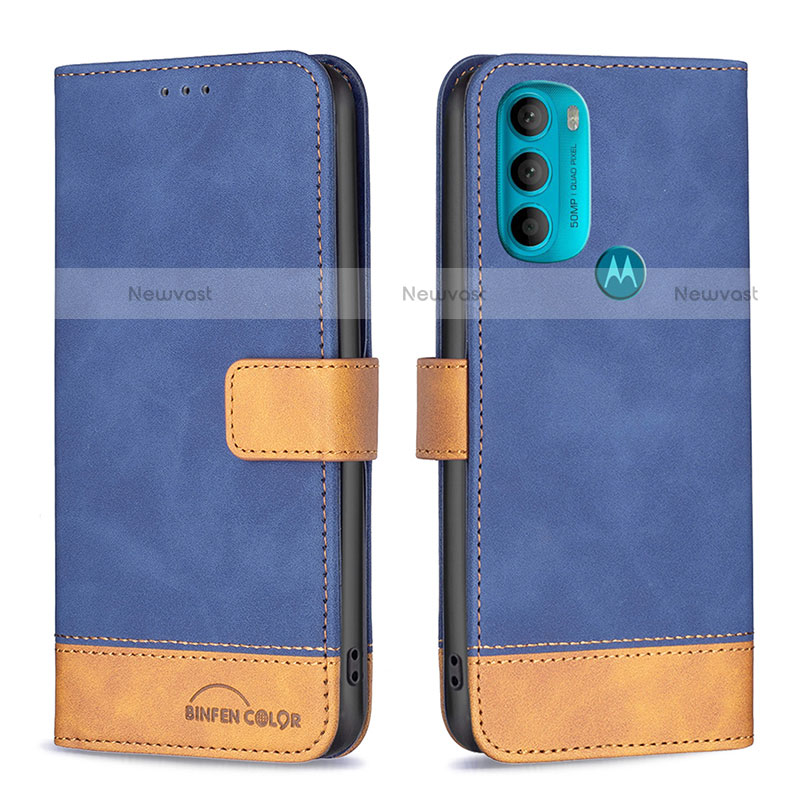 Leather Case Stands Flip Cover Holder B05F for Motorola Moto G71 5G