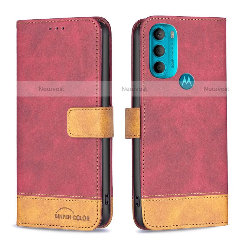 Leather Case Stands Flip Cover Holder B05F for Motorola Moto G71 5G