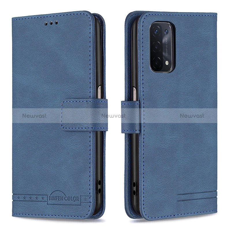 Leather Case Stands Flip Cover Holder B05F for Oppo A54 5G