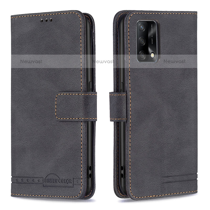 Leather Case Stands Flip Cover Holder B05F for Oppo A74 4G