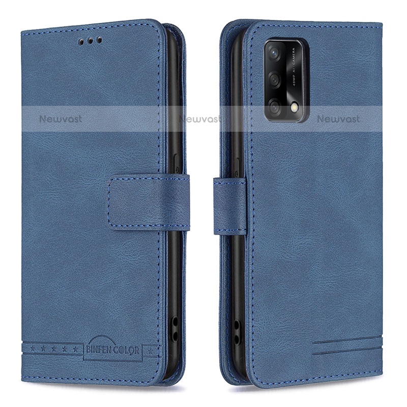 Leather Case Stands Flip Cover Holder B05F for Oppo A74 4G