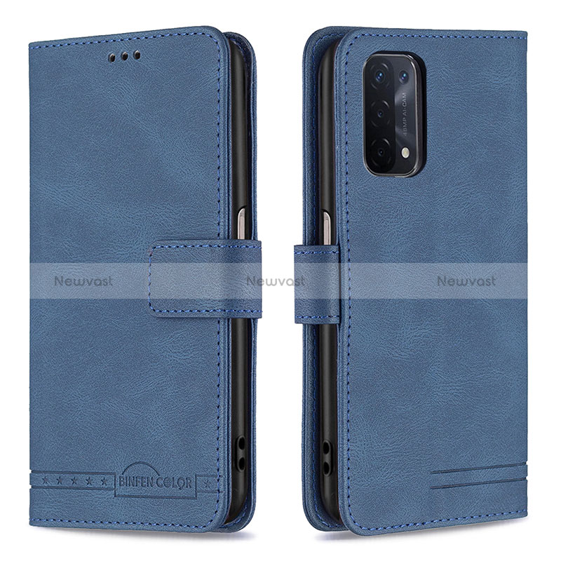 Leather Case Stands Flip Cover Holder B05F for Oppo A74 5G