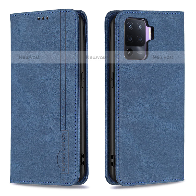 Leather Case Stands Flip Cover Holder B05F for Oppo A94 4G