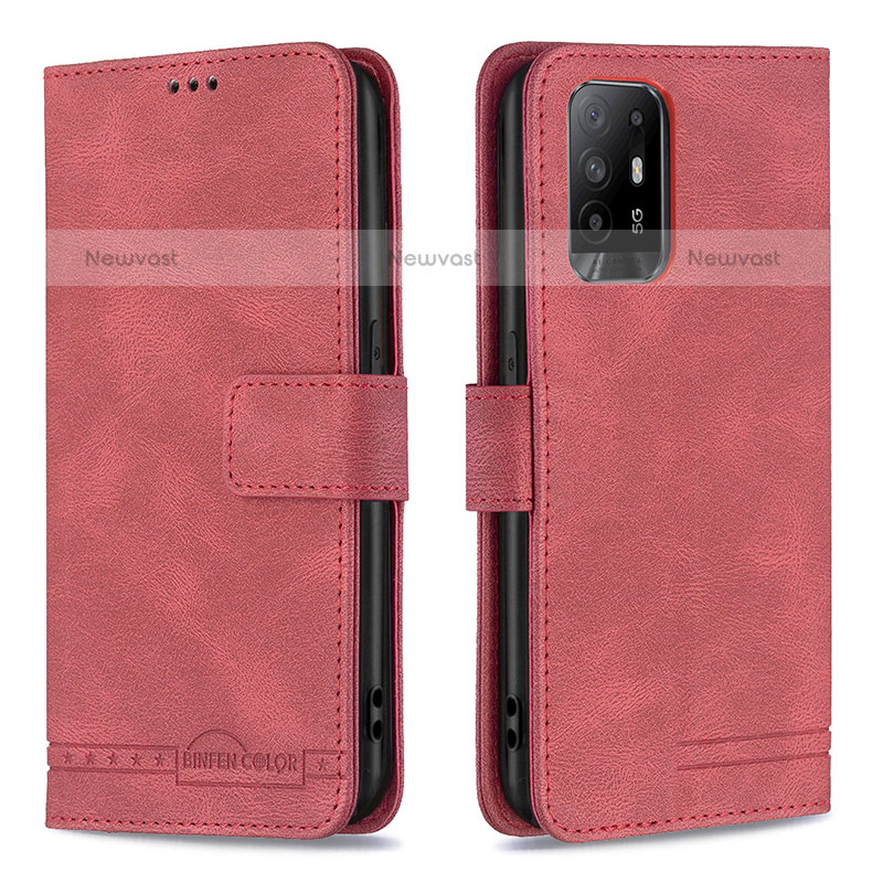 Leather Case Stands Flip Cover Holder B05F for Oppo A94 5G