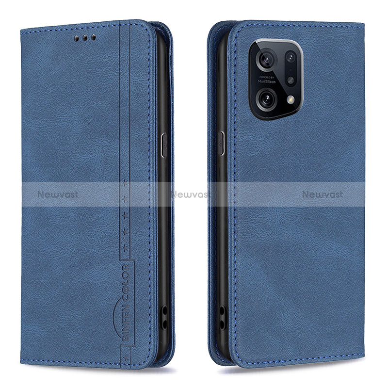 Leather Case Stands Flip Cover Holder B05F for Oppo Find X5 5G