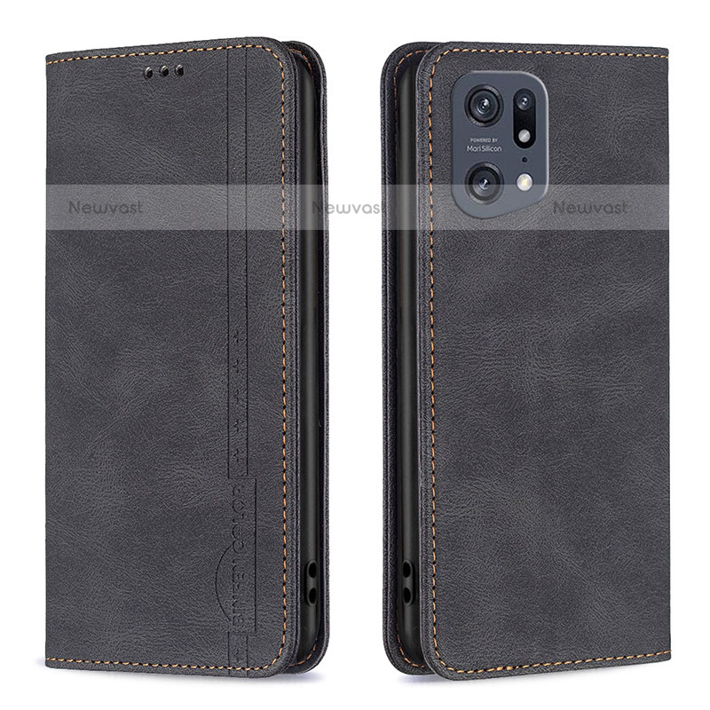 Leather Case Stands Flip Cover Holder B05F for Oppo Find X5 Pro 5G