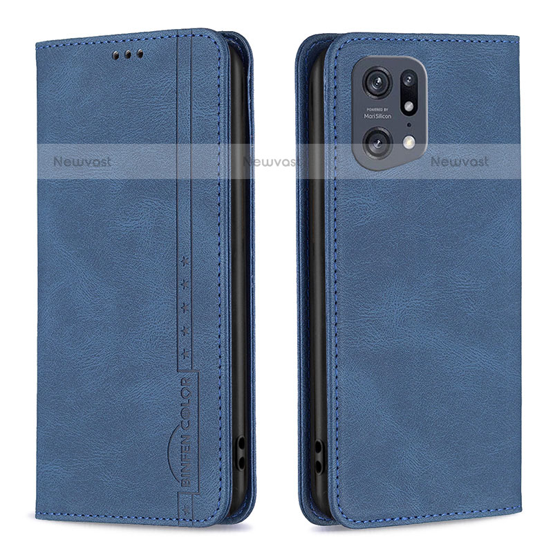 Leather Case Stands Flip Cover Holder B05F for Oppo Find X5 Pro 5G