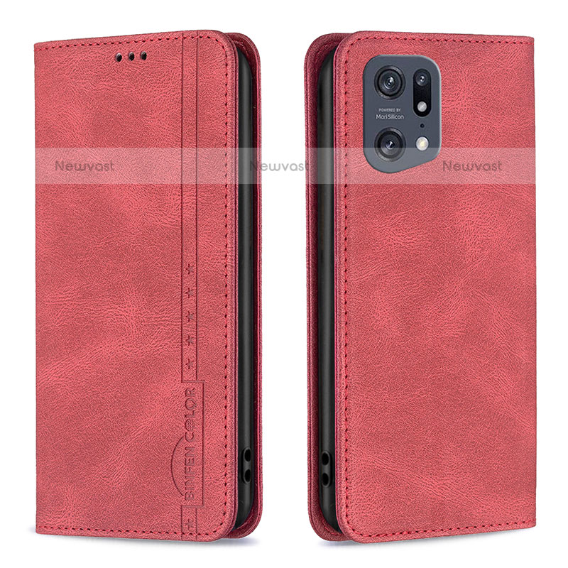 Leather Case Stands Flip Cover Holder B05F for Oppo Find X5 Pro 5G