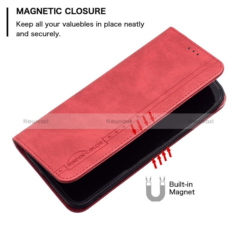 Leather Case Stands Flip Cover Holder B05F for Oppo Reno5 Lite