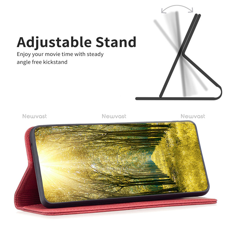 Leather Case Stands Flip Cover Holder B05F for Oppo Reno7 5G