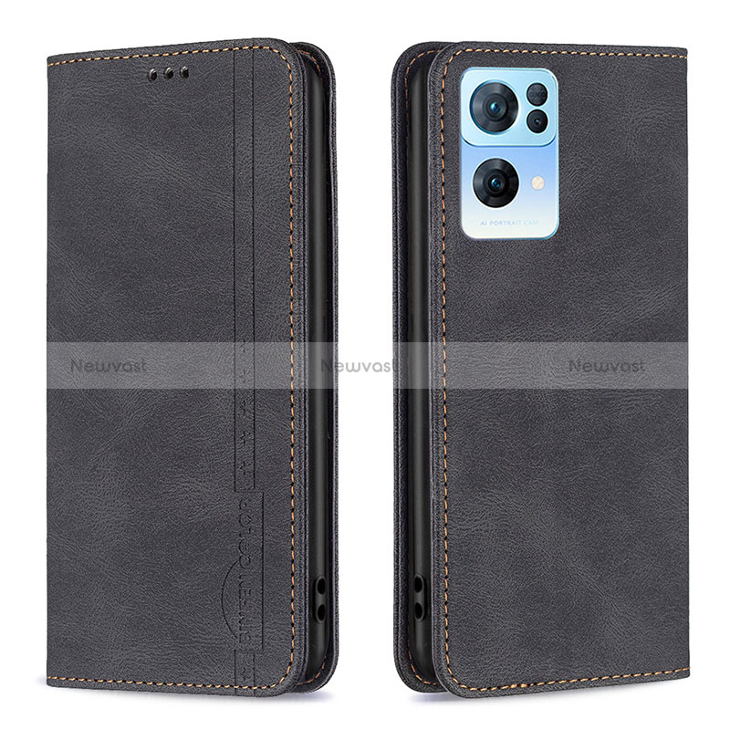 Leather Case Stands Flip Cover Holder B05F for Oppo Reno7 Pro 5G