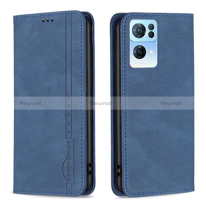 Leather Case Stands Flip Cover Holder B05F for Oppo Reno7 Pro 5G