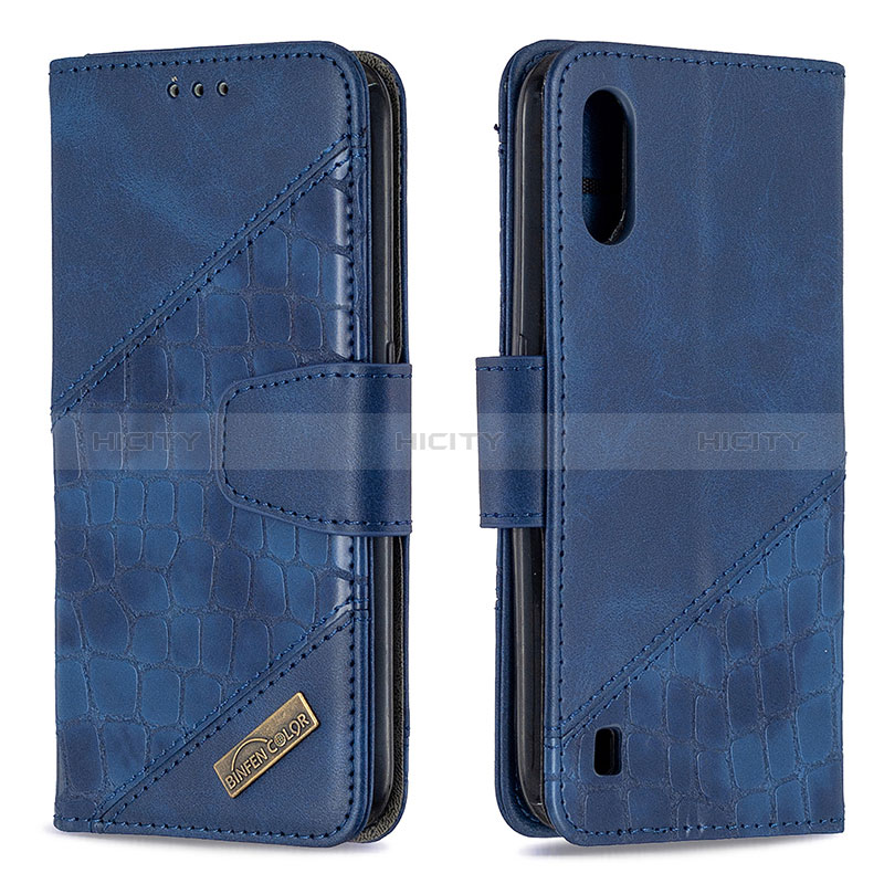 Leather Case Stands Flip Cover Holder B05F for Samsung Galaxy A01 SM-A015