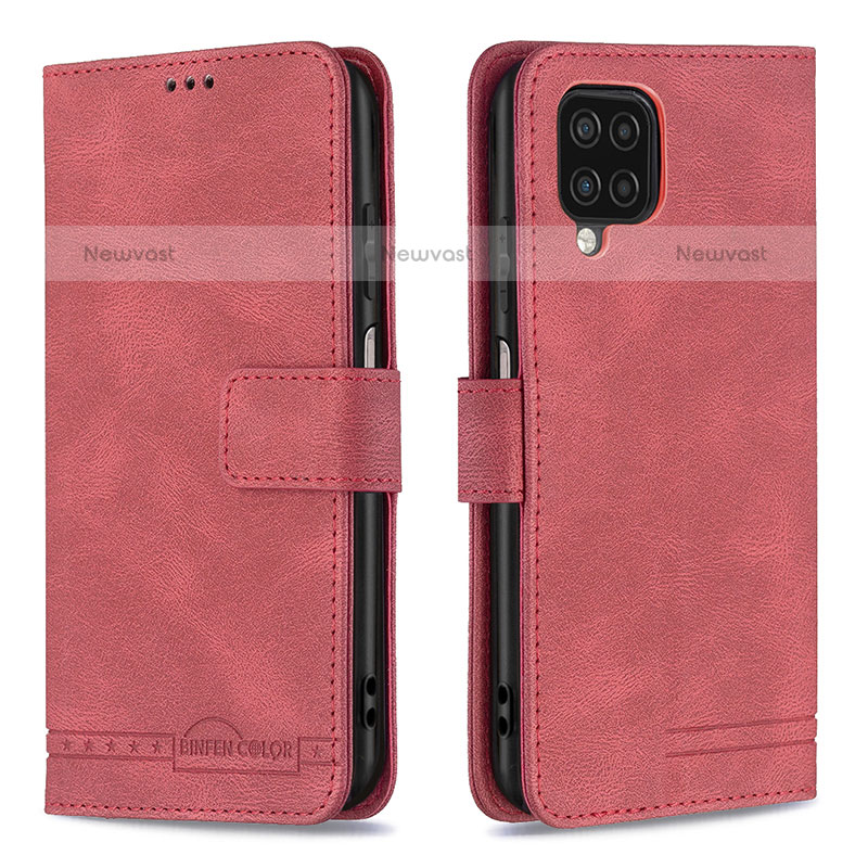 Leather Case Stands Flip Cover Holder B05F for Samsung Galaxy A12