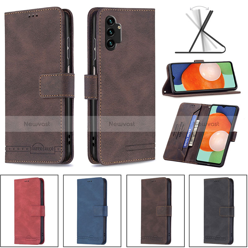 Leather Case Stands Flip Cover Holder B05F for Samsung Galaxy A13 4G