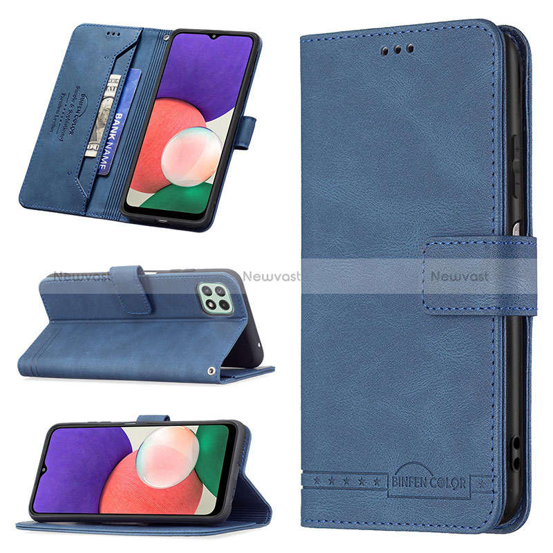 Leather Case Stands Flip Cover Holder B05F for Samsung Galaxy A22 5G