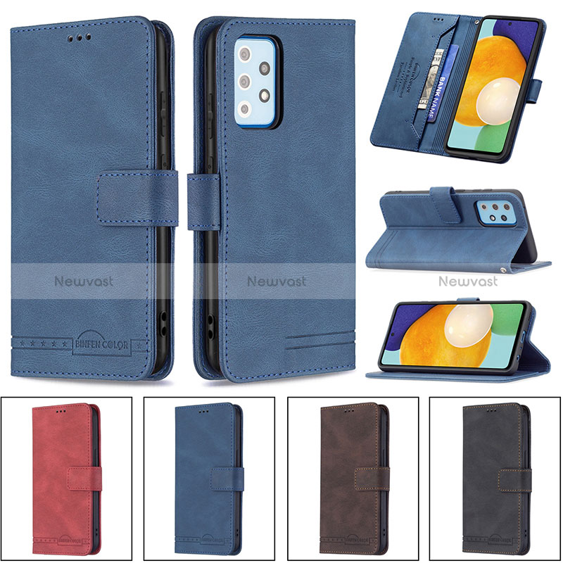 Leather Case Stands Flip Cover Holder B05F for Samsung Galaxy A52 5G