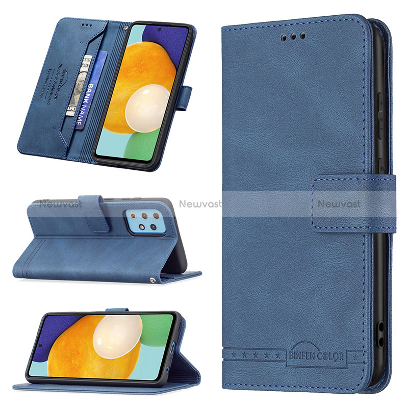 Leather Case Stands Flip Cover Holder B05F for Samsung Galaxy A52 5G