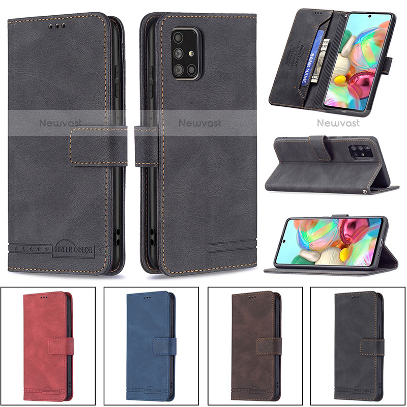 Leather Case Stands Flip Cover Holder B05F for Samsung Galaxy A71 4G A715