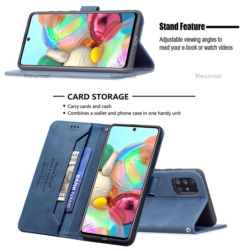 Leather Case Stands Flip Cover Holder B05F for Samsung Galaxy A71 4G A715